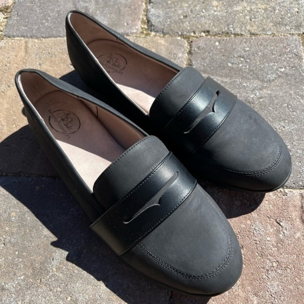 Life Stride Push Simply Comfort Black Loafers Arch Flex Like New Size 11